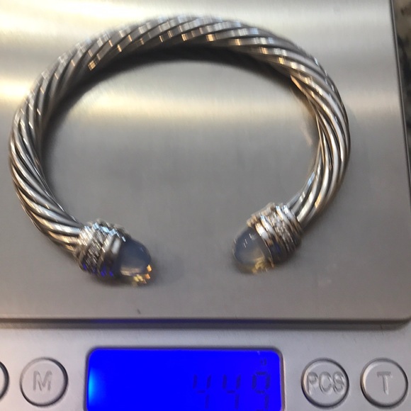 ♥️♥️SOLD♥️♥️DAVID YURMAN 7mm Moonstone & Diamond - Picture 10 of 13